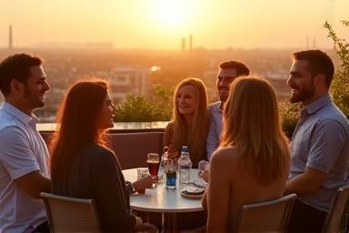Team event at rooftop in Milan